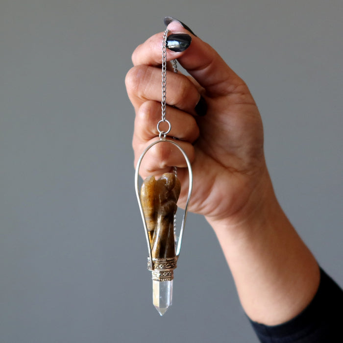 tigers eye angel pendulum