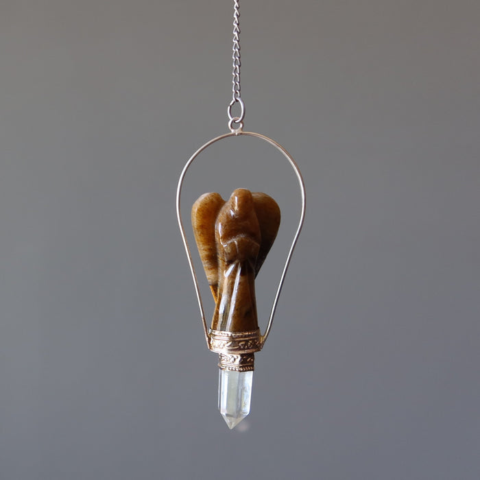 tigers eye angel pendulum