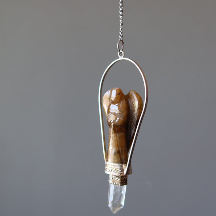tigers eye angel pendulum