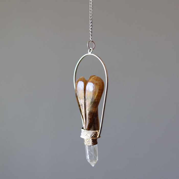 tigers eye angel pendulum