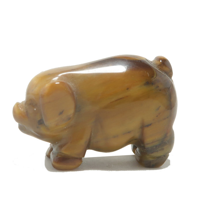 Tigers Eye Pig Prosperity Animal Golden Brown Figurine