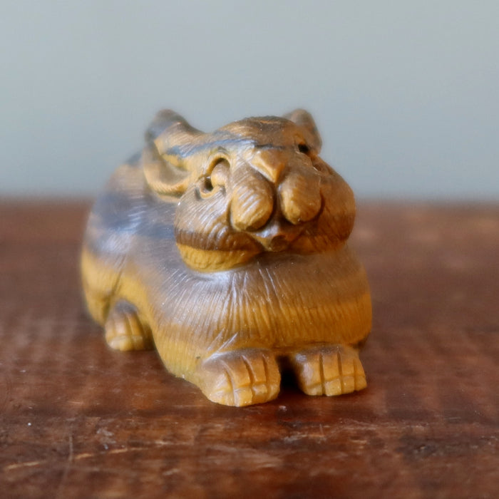Tigers Eye Rabbit Exquisite Bunny Carving Animal Art