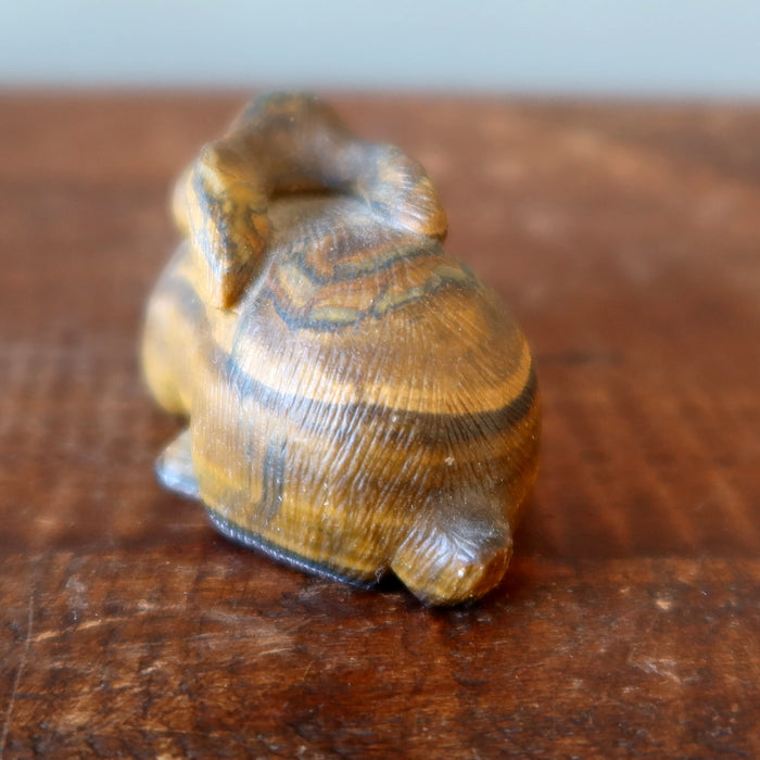 Tigers Eye Rabbit Exquisite Bunny Carving Animal Art