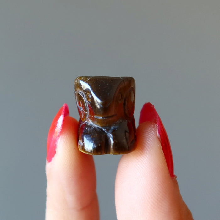 Tigers Eye Ram Cute Brown Zodiac Miniature Figurine