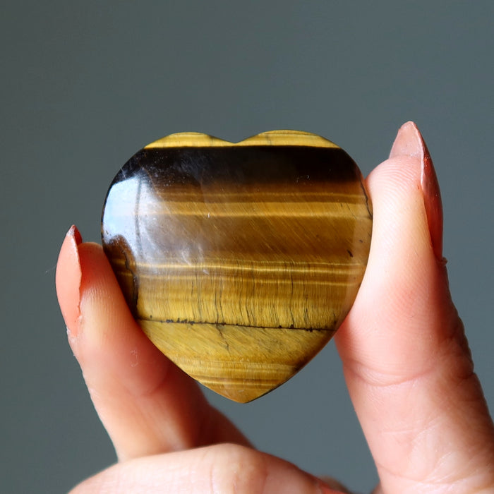 Tigers Eye Healer's Stone Bundle: Wand, Pendulum, Dragon Set of 12