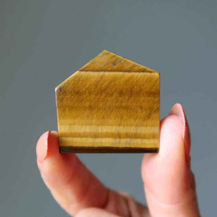 Tigers Eye Healer's Stone Bundle: Wand, Pendulum, Dragon Set of 12