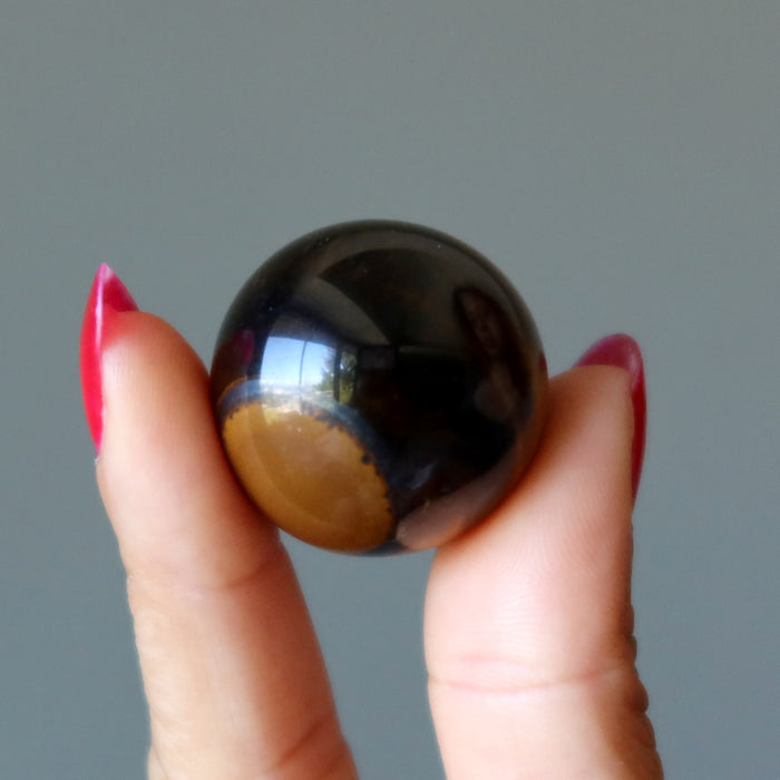 Tigers Eye Sphere Bundle of 6 Golden Brown Crystal Balls