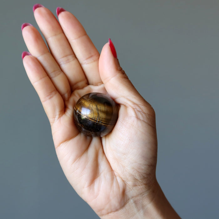 Tigers Eye Sphere Bundle of 6 Golden Brown Crystal Balls
