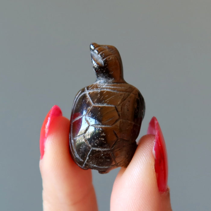 Tigers Eye Turtle My Wise Friend Golden Brown Figurine