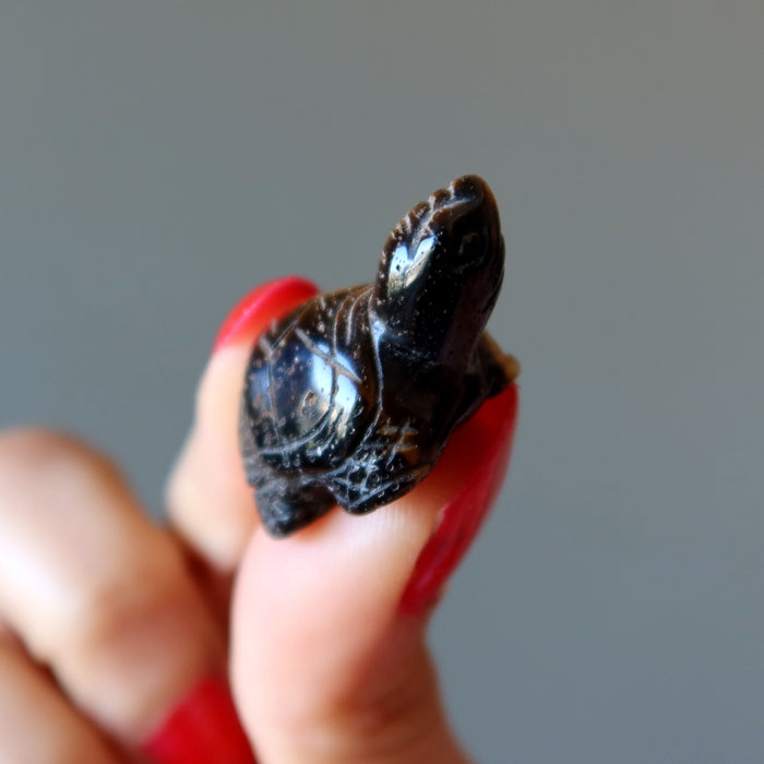 Tigers Eye Turtle My Wise Friend Golden Brown Figurine