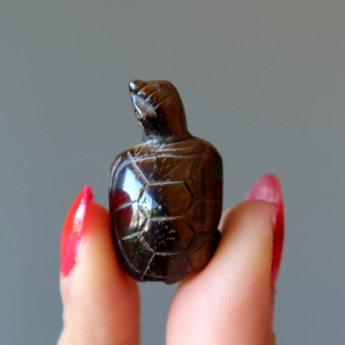Tigers Eye Turtle My Wise Friend Golden Brown Figurine