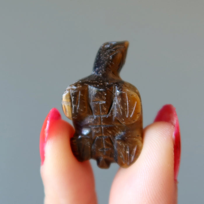 Tigers Eye Turtle My Wise Friend Golden Brown Figurine