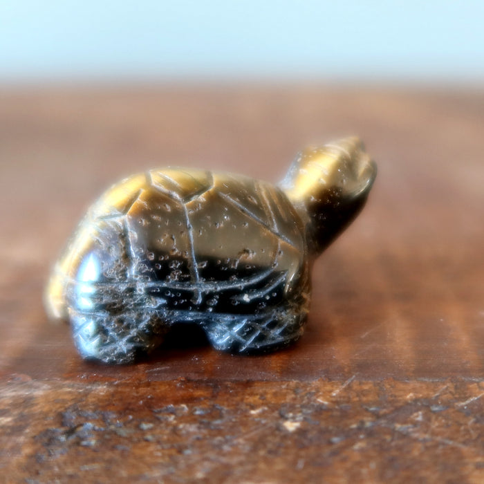 Tigers Eye Turtle My Wise Friend Golden Brown Figurine