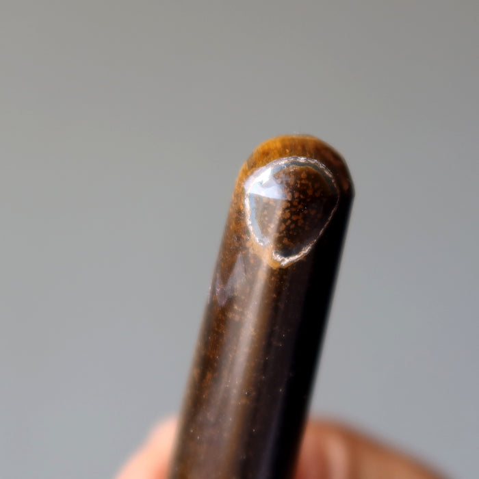 Tigers Eye Massage Wand Golden Brown Stone