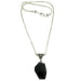 Necklace with a black tourmaline pendant on a white background