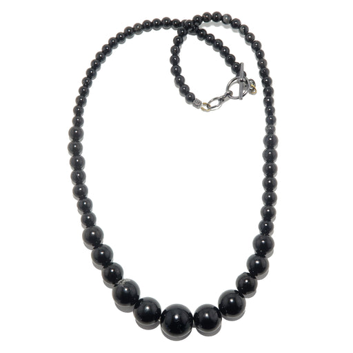 black tourmaline beaded necklace
