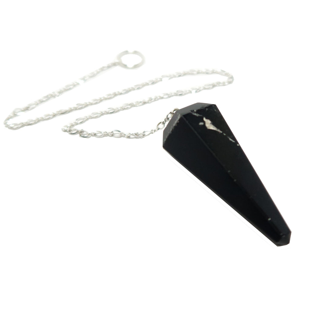 Black Tourmaline Pendulum Hypnotic Sterling Silver — Satin  display picture 3