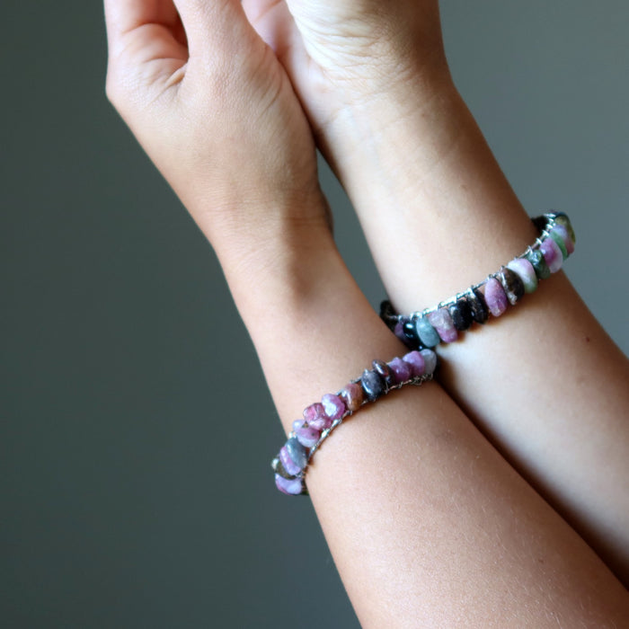 rainbow tourmaline bracelets