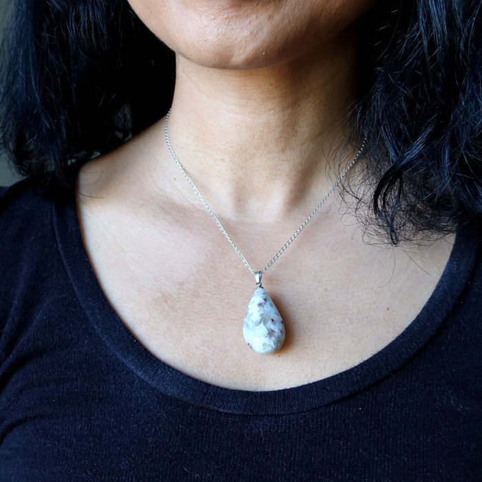 Red Tourmaline Necklace Hopeful Romantic Sterling Silver