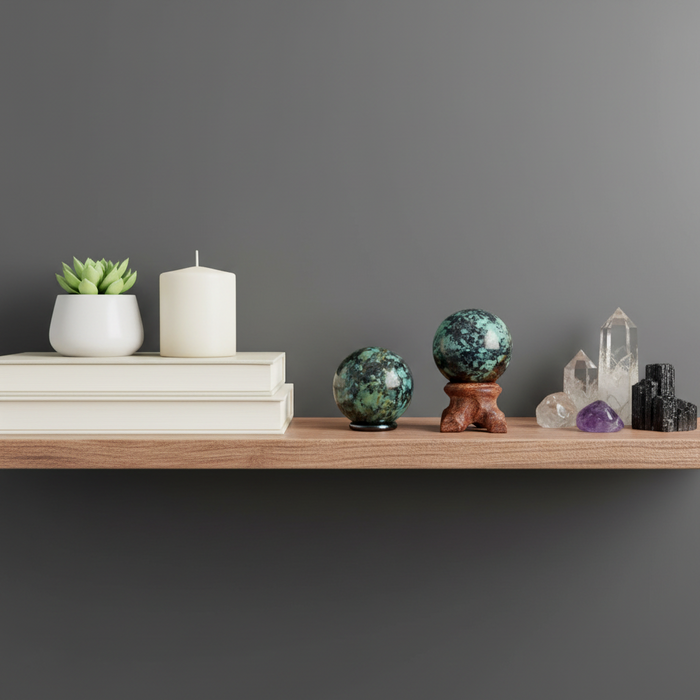 African Turquoise Sphere Exotic Jasper Crystal Ball