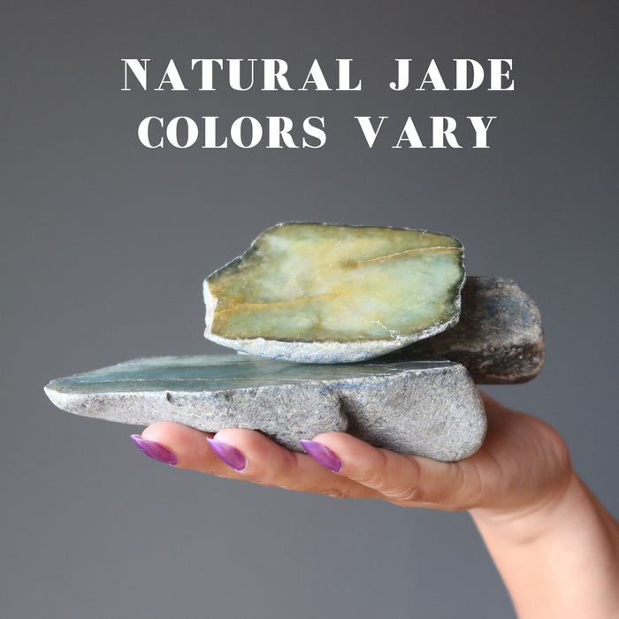 Jade Polished Raw Crystal Green Jadeite Slab King's Abundance