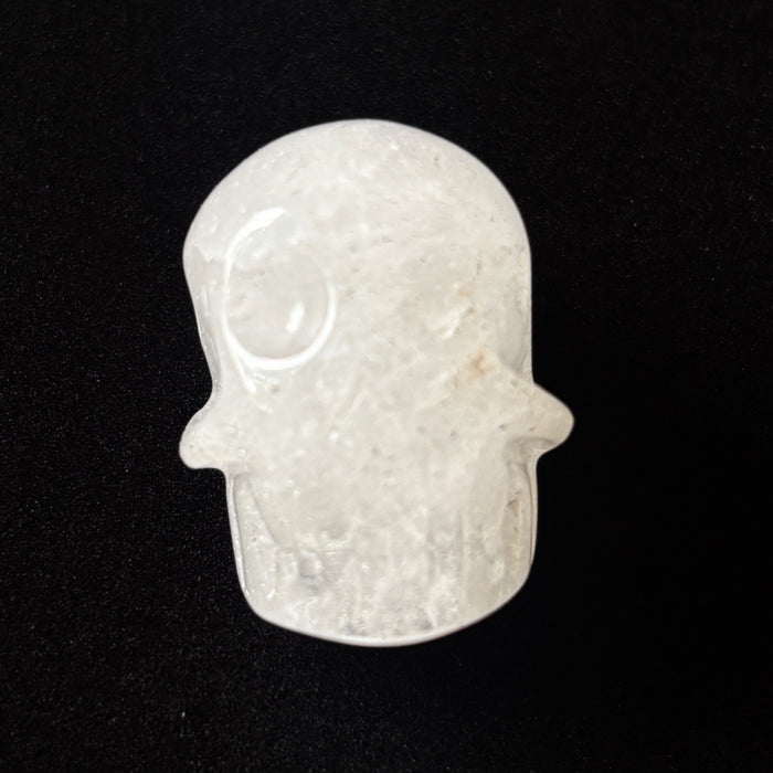 Snow Quartz Crystal Skull Bead Hand Carved Drilled Pagan Altar Supply
