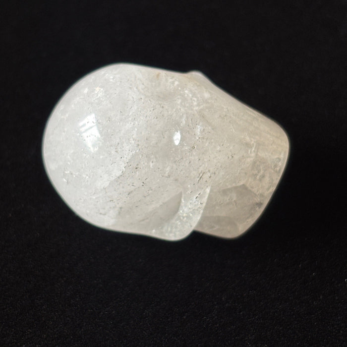 Snow Quartz Crystal Skull Bead Hand Carved Drilled Pagan Altar Supply