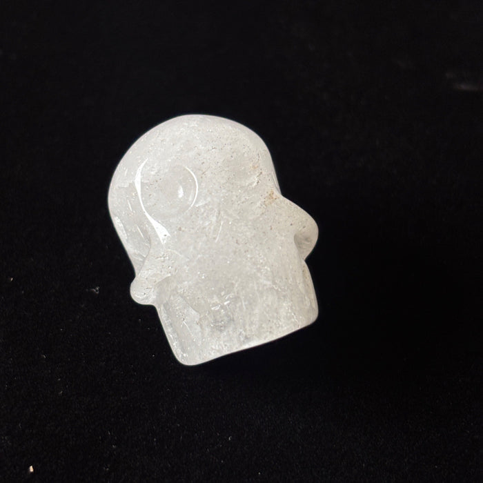 Snow Quartz Crystal Skull Bead Hand Carved Drilled Pagan Altar Supply