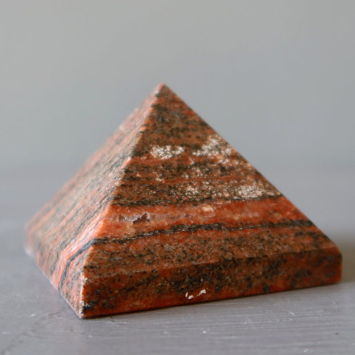 orange unakite pyramid