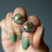 2 unakite sterling silver rings