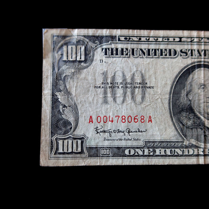 Vintage 1966 $100 Legal Tender Note Red Seal Fr. 1550 Granahan-Fowler Small Size