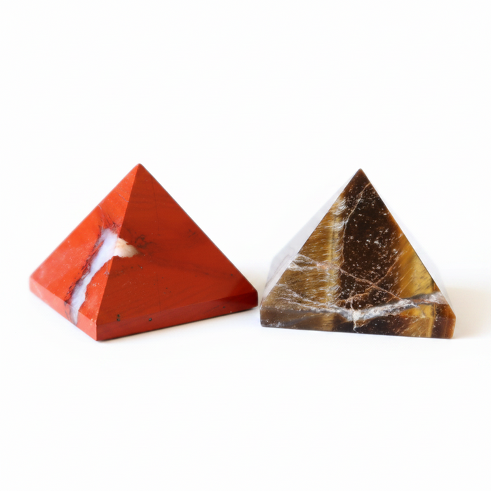Crystal Pyramid Set Red Jasper & Golden Brown Tigers Eye