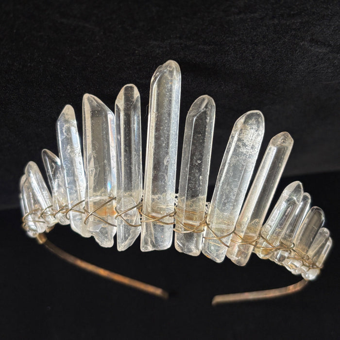 Clear Quartz Crystal Crown Tiara Boho Headband