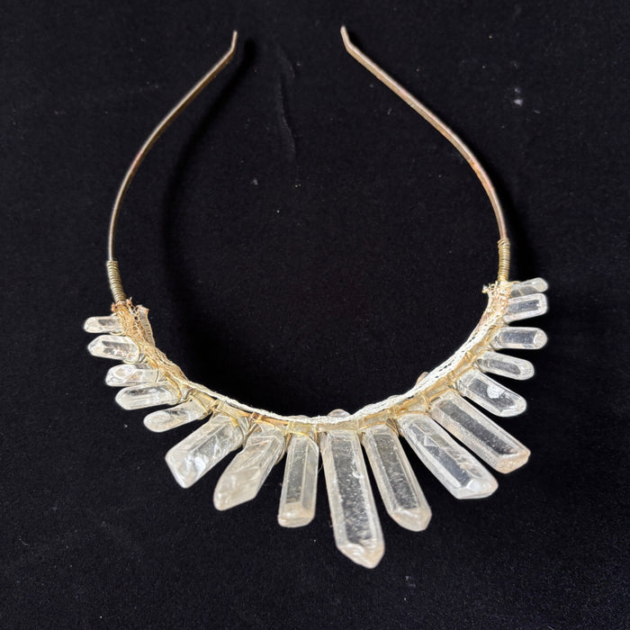 Clear Quartz Crystal Crown Tiara Boho Headband