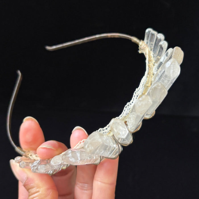 Clear Quartz Crystal Crown Tiara Boho Headband