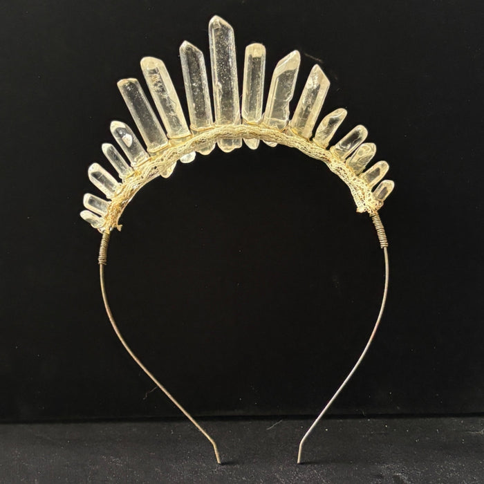 Clear Quartz Crystal Crown Tiara Boho Headband