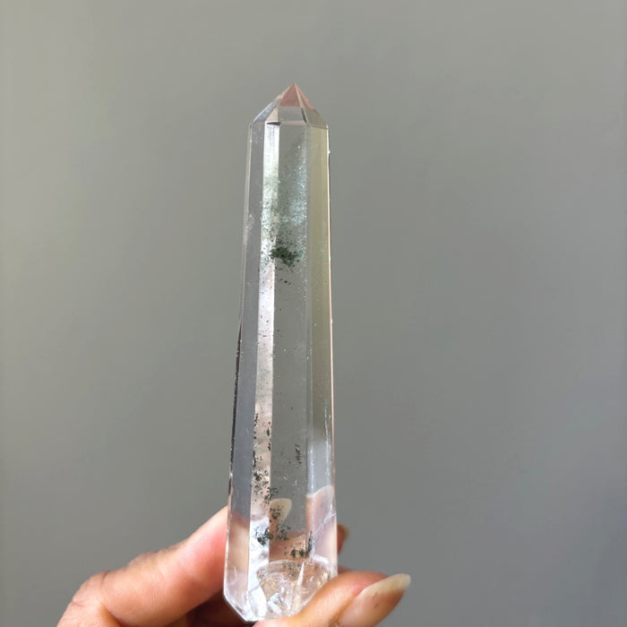 Chlorite Quartz Wand Clear Rainbow Tower Phantom Crystal