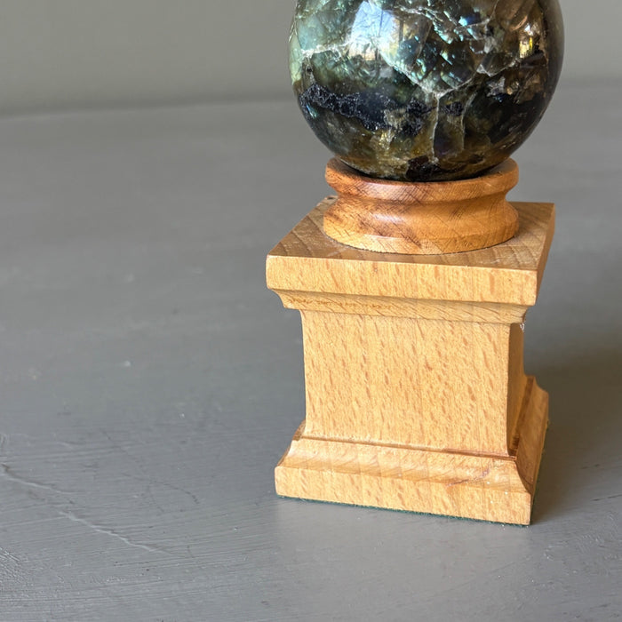 Wood Display Stand for Crystal Ball Spheres Pedestal Holder Pillar