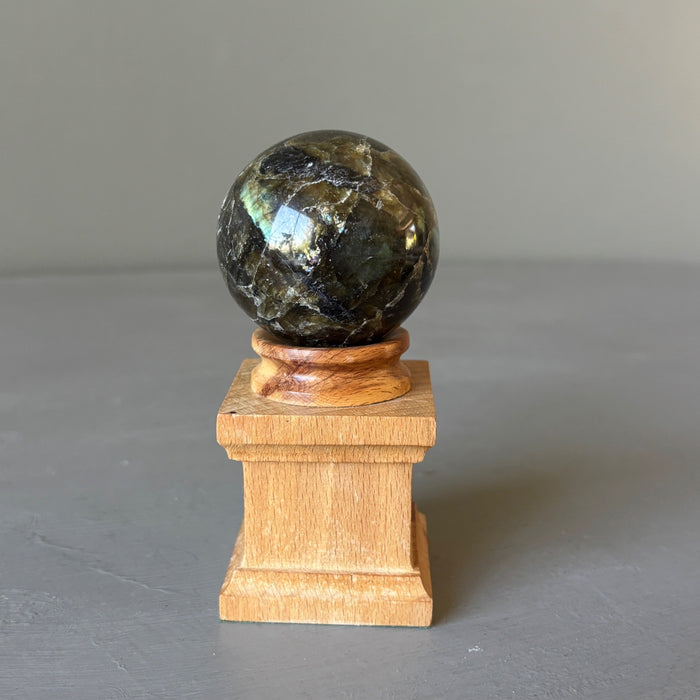 Wood Display Stand for Crystal Ball Spheres Pedestal Holder Pillar