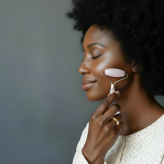 Rose Quartz Facial Roller Wand Self-Care Beauty