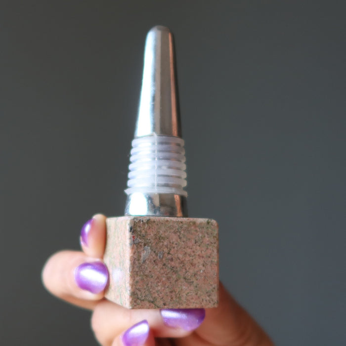 unakite block wine stopper