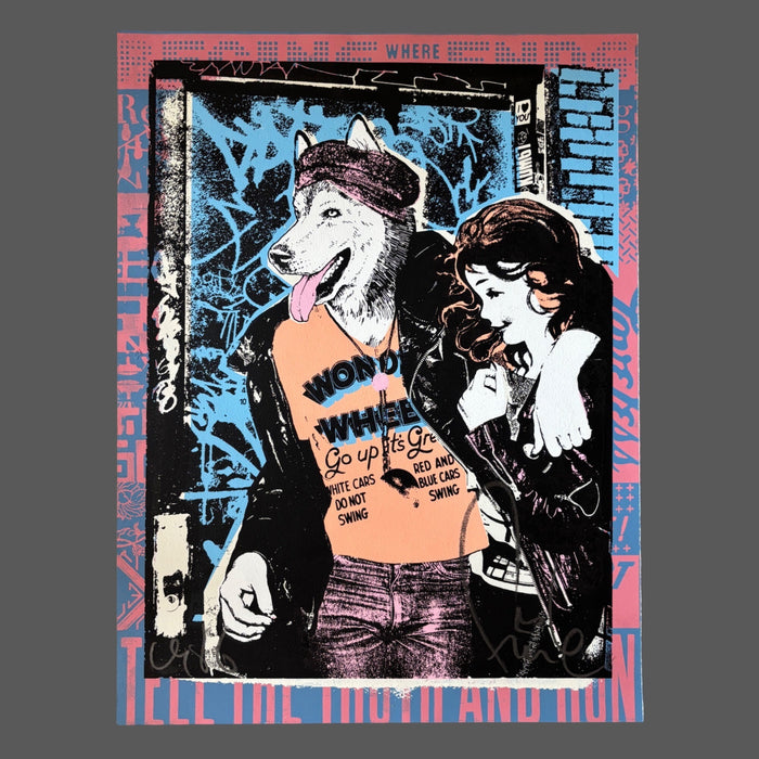 FAILE Wonder Wheel 32/250 Signed Numbered Silkscreen Print Street Art Husky Dog