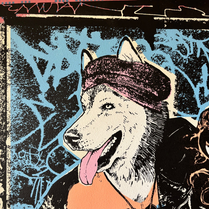 FAILE Wonder Wheel 32/250 Signed Numbered Silkscreen Print Street Art Husky Dog