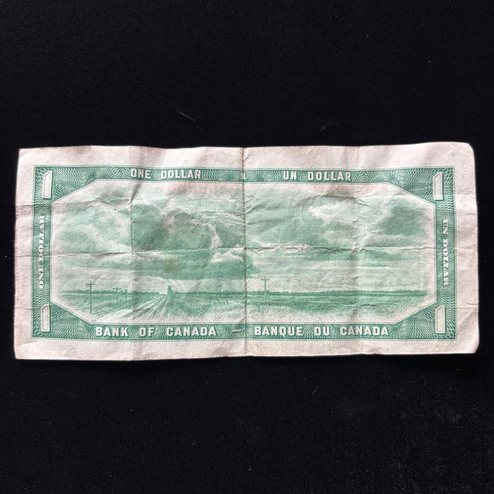 Vintage Banknote Canada 1 Dollar 1954 Queen Elizabeth II Saskatchewan Currency