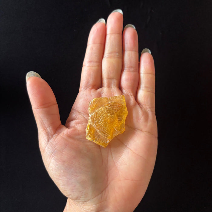Copal Amber Fish Carving Honey Yellow Animal Figurine