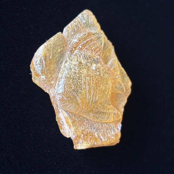 Copal Amber Fish Carving Honey Yellow Animal Figurine