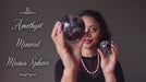 video on amethyst spheres with mineral inclusions