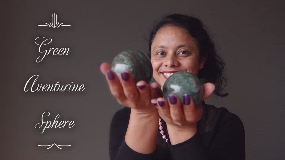 video of green aventurine spheres