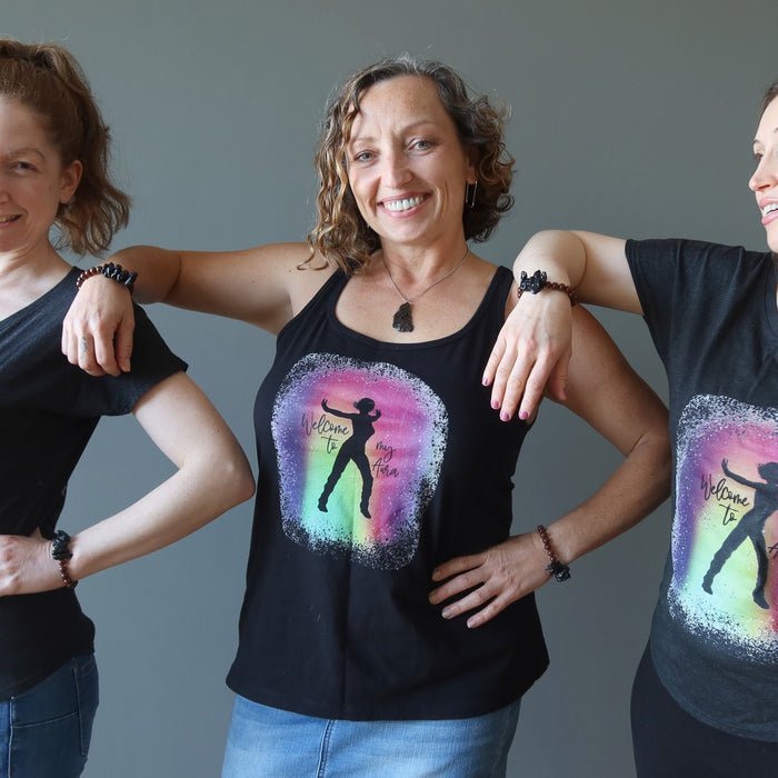 Satin Crystals T-Shirt Welcome to my Aura Dancer