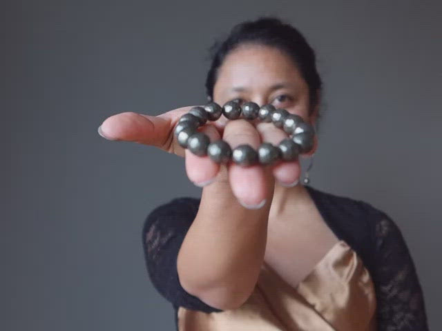 video featuring pyrite faceted bracelet